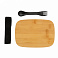 Ланч-бокс из нержавеющей стали с бамбуковой крышкой и столовым прибором
