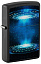 Зажигалка ZIPPO UFO Flame с покрытием Black Light, латунь/сталь, черная, матовая, 38x13x57 мм