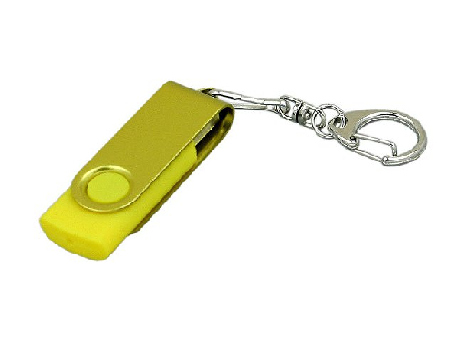 USB 2.0- флешка промо на 32 Гб с поворотным механизмом и однотонным металлическим клипом