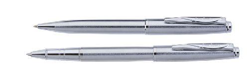 Набор  Pierre Cardin PEN&PEN: ручка шариковая + роллер. Цвет - серебристый. Упаковка Е.