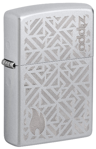 Зажигалка ZIPPO Mosaic с покрытием Satin Chrome, латунь/сталь, серебристая, матовая, 38x13x57 мм