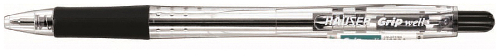 Шариковая ручка Hauser Grip-Well, пластик, цвет черный