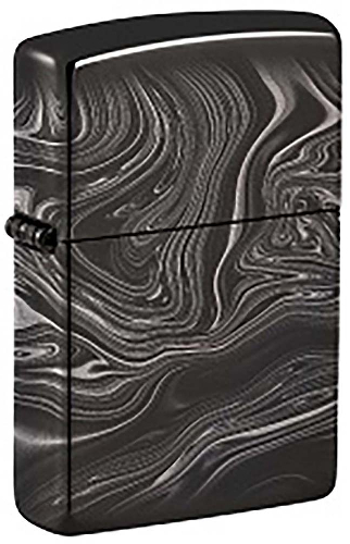 Зажигалка ZIPPO Marble Pattern с покрытием High Polish Black, латунь/сталь, чёрная, 38x13x57 мм