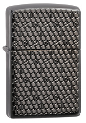 Зажигалка ZIPPO Armor™ с покрытием Black Ice®, латунь/сталь, чёрная, глянцевая, 38x13x57 мм