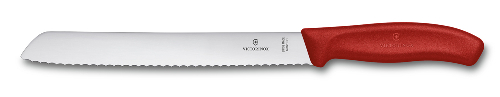 Нож для хлеба VICTORINOX SwissClassic, лезвие 21 см с волнистой заточкой, красный, в блистере