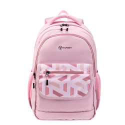 Рюкзак TORBER CLASS X, розовый с орнаментом, полиэстер 900D, 45 x 30 x 18 см
