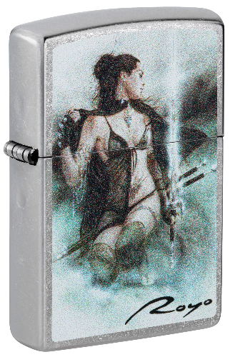 Зажигалка ZIPPO Luis Royo с покрытием Street Chrome, латунь/сталь, серебристая, 38x13x57 мм