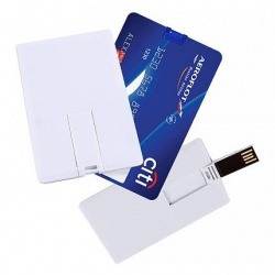 USB-Flash накопитель (флешка) "Canvas - New",  8 Gb, в виде кредитной карты, возможно полноцветное нанесение с двух сторон, цвет белый