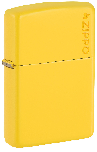 Зажигалка ZIPPO Logo с покрытием Sunflower, латунь/сталь, желтая, глянцевая, 38x13x57 мм