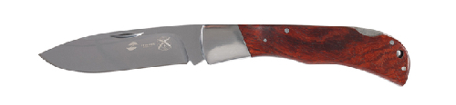 Нож складной Stinger, 104 мм, (серебристый), материал рукояти: сталь/дерево (серебристо-коричневый)