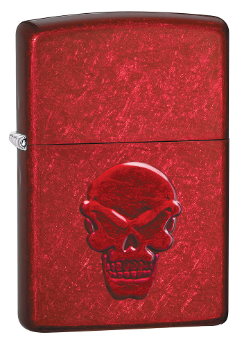 Зажигалка ZIPPO Doom с покрытием Candy Apple Red, латунь/сталь, красная, глянцевая, 38x13x57 мм