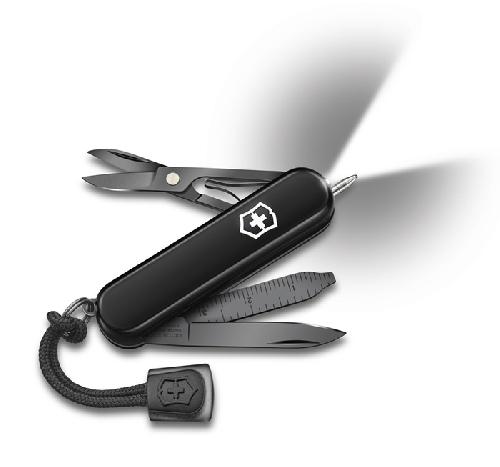Нож-брелок VICTORINOX Signature Lite Onyx Black, 58 мм, 8 функций, чёрный