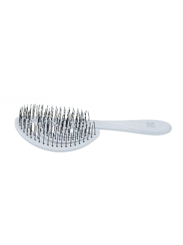 Щетка Dewal Beauty серия "Ocean wave", продувная, с нейлоновым штифтом, форма волна, серая