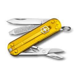 Нож-брелок VICTORINOX Classic SD Colors "Tuscan Sun", 58 мм, 7 функций, полупрозрачный жёлтый