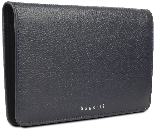 Кошелёк женский BUGATTI Lady Top, тёмно-синий, натуральная воловья кожа, 19,5х2х11,2 см