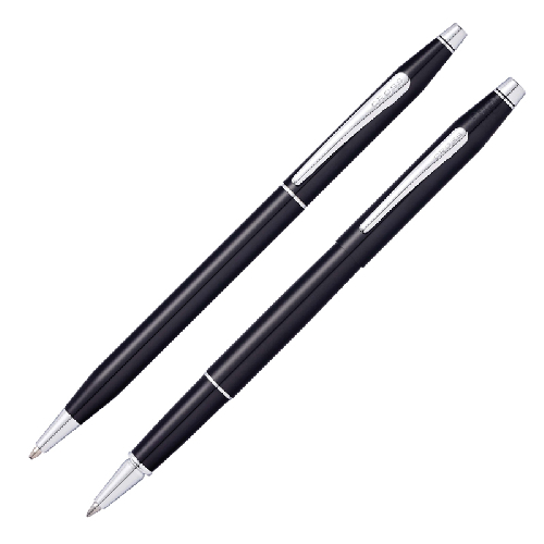 Набор Cross Classic Century Black Lacquer: шариковая ручка и ручка-роллер, цвет - черный