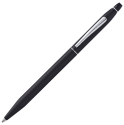 Шариковая ручка Cross Click в блистере, с доп. гелевым стержнем черного цвета. Цвет - мат. черный