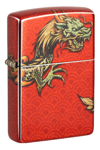 Зажигалка ZIPPO Dragon Design с покрытием 540 Tumbled Brass, латунь/сталь, разноцветная, 38x13x57 мм