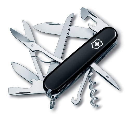 Нож перочинный VICTORINOX Huntsman, 91 мм, 15 функций, чёрный