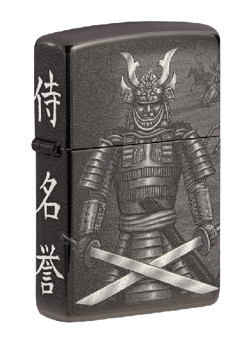Зажигалка ZIPPO Knight Fight с покрытием High Polish Black, латунь/сталь, чёрная, 38x13x57 мм