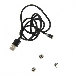 Провод для зарядки SNAP со сменными разъемами на магните Micro USB/Lighting/Type C