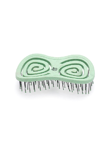 Щетка Dewal Beauty серия "Friendly", массажная, с нейлоновым штифтом, форма бабочка, зеленый