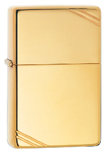 Зажигалка ZIPPO Vintage™ с покрытием High Polish Brass, латунь/сталь, золотистая, 38x13x57 мм