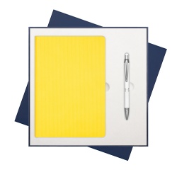 Подарочный набор Portobello/Rain желтый (Ежедневник недат А5, Ручка)