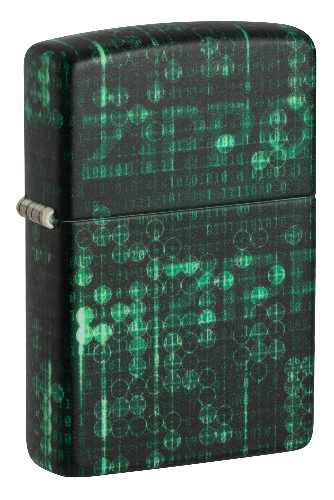 Зажигалка ZIPPO Pattern с покрытием Glow In The Dark Green, латунь/сталь, черно-зеленая, 38x13x57 мм