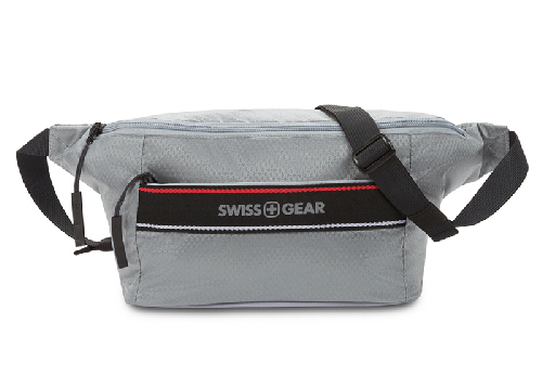 Сумка на пояс SWISSGEAR, светло-серая, полиэстер с плетением рип-стоп, 38 x 5 x 15 см