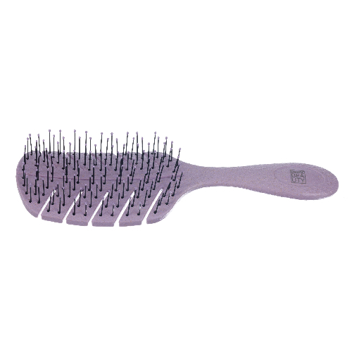 Щетка Dewal Beauty серия "Friendly", продувная, с нейлоновым штифтом, форма листик, розовая