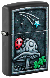 Зажигалка ZIPPO Ladybug Design с покрытием Black Matte, латунь/сталь, черная, матовая, 38x13x57 мм