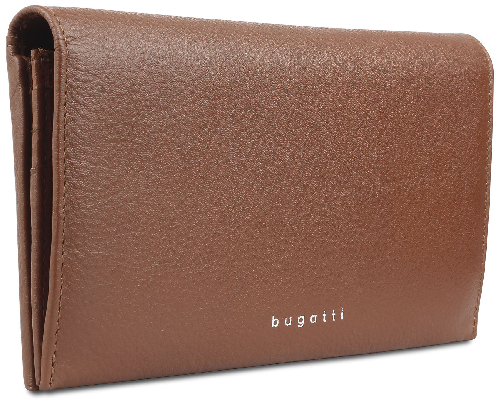 Кошелёк женский BUGATTI Lady Top, коньячный, натуральная воловья кожа, 19,5х2х10 см