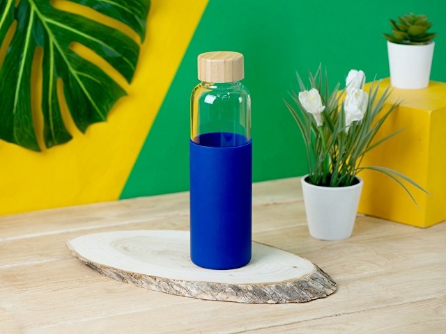 Стеклянная бутылка для воды в силиконовом чехле Refine