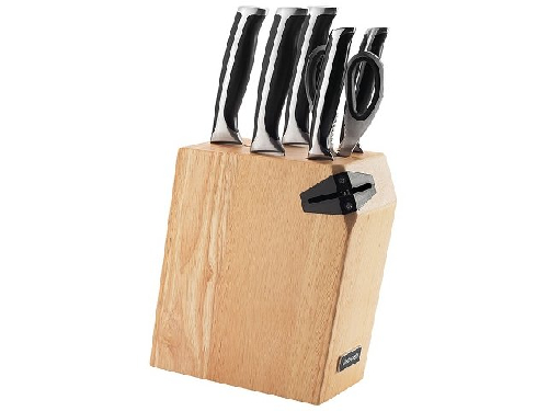 Набор из 5 кухонных ножей, ножниц и блока для ножей с ножеточкой URSA