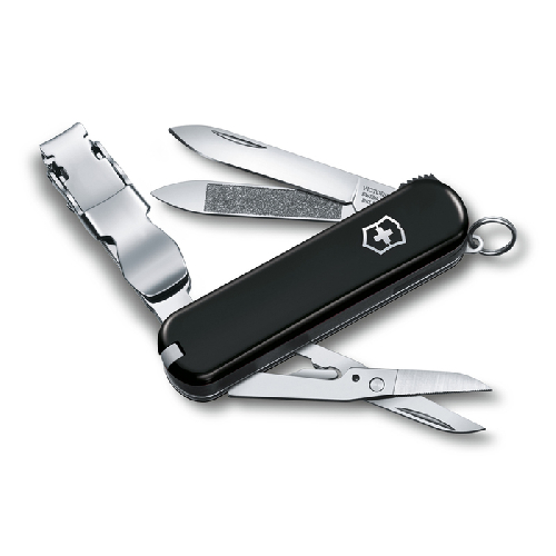 Нож-брелок VICTORINOX NailClip 580, 65 мм, 8 функций, чёрный