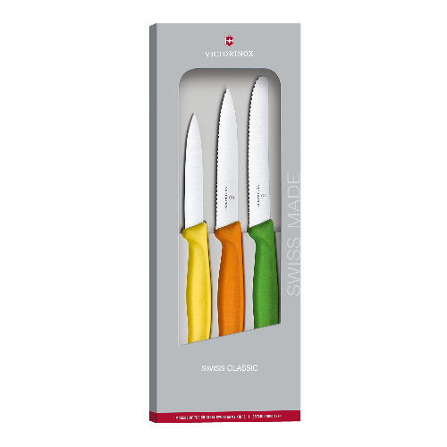 Набор из 3 ножей VICTORINOX Swiss Classic: 2 ножа для овощей 8 и 10 см, столовый нож 11 см
