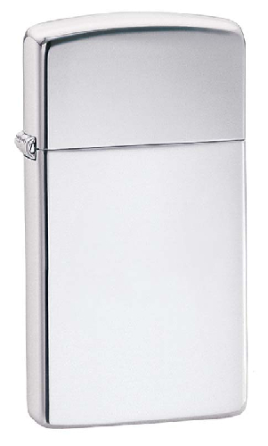 Зажигалка ZIPPO Slim® с покрытием High Polish Chrome, латунь/сталь, серебристая, 29x10x60 мм