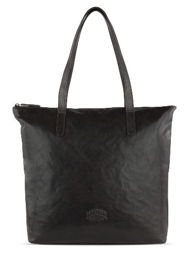 Сумка-шоппер KLONDIKE MOUNTAIN «Linda», натуральная кожа в темно-коричневом цвете, 42 x 35 x 11 см