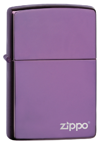 Зажигалка ZIPPO Classic с покрытием Abyss™, латунь/сталь, фиолетовая с логотипом, 38x13x57 мм