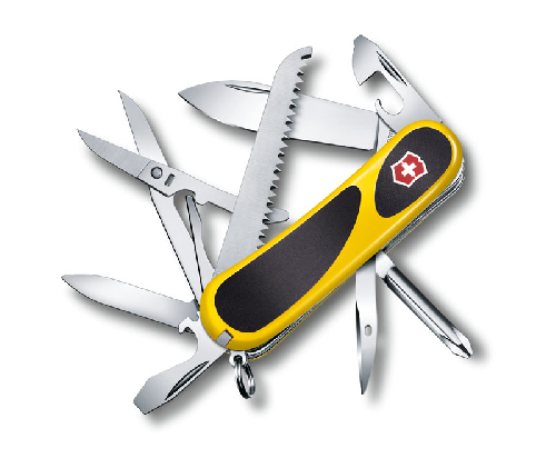 Нож перочинный VICTORINOX EvoGrip 18, 85 мм, 15 функций, жёлтый с чёрными вставками