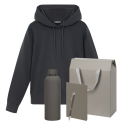 Набор с одеждой ALEX (худи, термобутылка, блокнот, ручка), серый