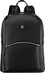 Рюкзак женский WENGER LeaMarie, черный, ПВХ/полиэстер, 31x16x41 см, 18 л