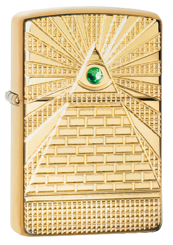 Зажигалка ZIPPO Armor™ с покрытием High Polish Brass, латунь/сталь, золотистая, 38x13x57 мм