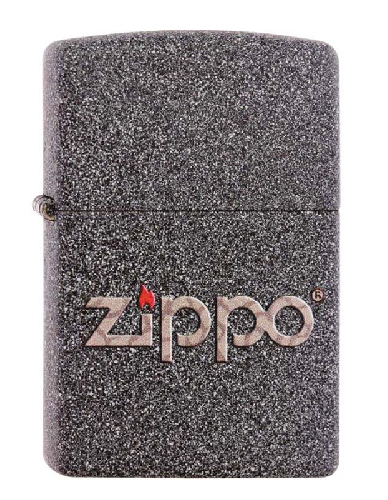 Зажигалка ZIPPO Snakeskin Logo с покрытием Iron Stone™, латунь/сталь, серая, матовая, 38x13x57 мм