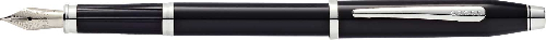 Перьевая ручка Cross Century II Black lacquer, черный лак с отделкой родием, перо M