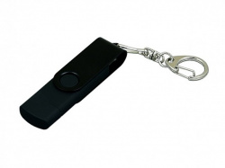 USB-флешка на 32 Гб с поворотным механизмом и дополнительным разъемом Micro USB