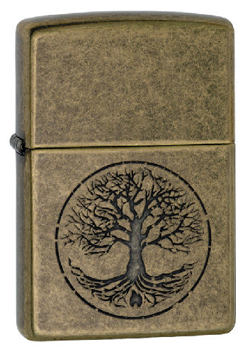 Зажигалка ZIPPO Classic с покрытием Antique Brass™, латунь/сталь, медная, матовая, 38x13x57 мм