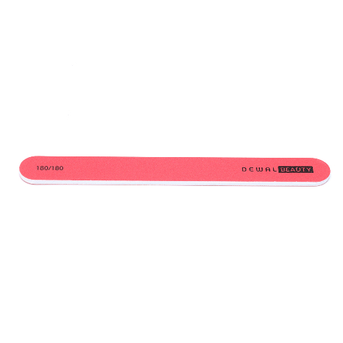 Пилка Dewal Beauty для ногтей, прямая красная 1,9х17,8 см, 180/180 грит
