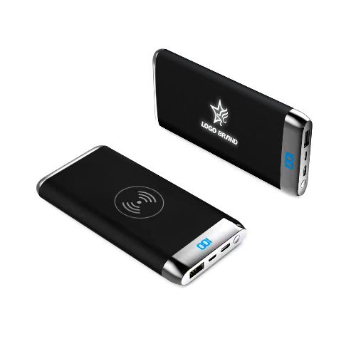 Внешний аккумулятор Wolfrock с беспроводной зарядкой soft-touch покрытием, 10000 mAh
